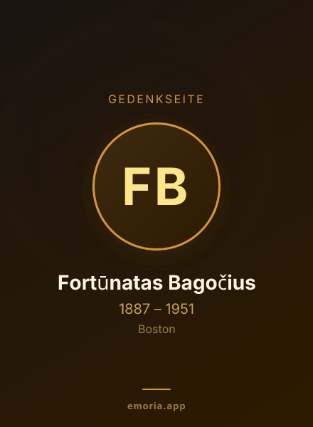 Gedenkportrait von Fortūnatas Bagočius