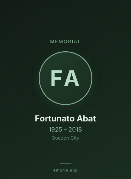 Memorial portrait of Fortunato Abat