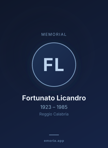 Memorial portrait of Fortunato Licandro