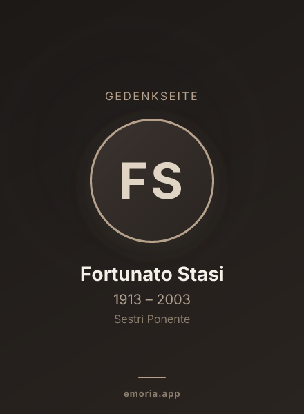 Gedenkportrait von Fortunato Stasi