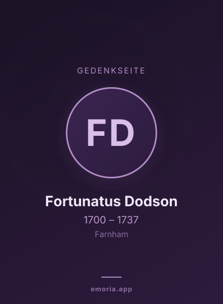 Gedenkportrait von Fortunatus Dodson