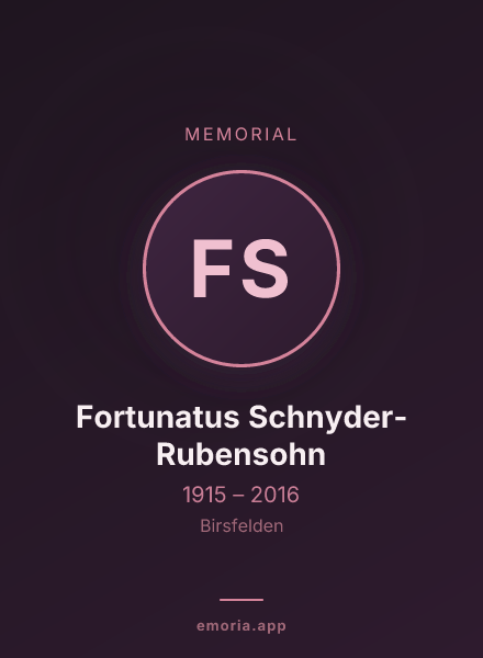 Memorial portrait of Fortunatus Schnyder-Rubensohn