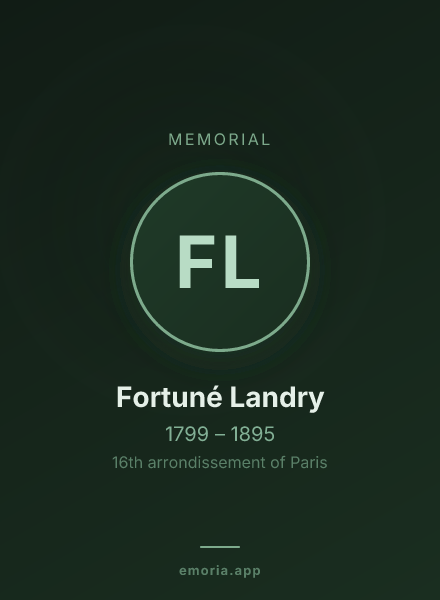 Memorial portrait of Fortuné Landry