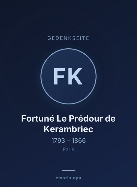 Gedenkportrait von Fortuné Le Prédour de Kerambriec