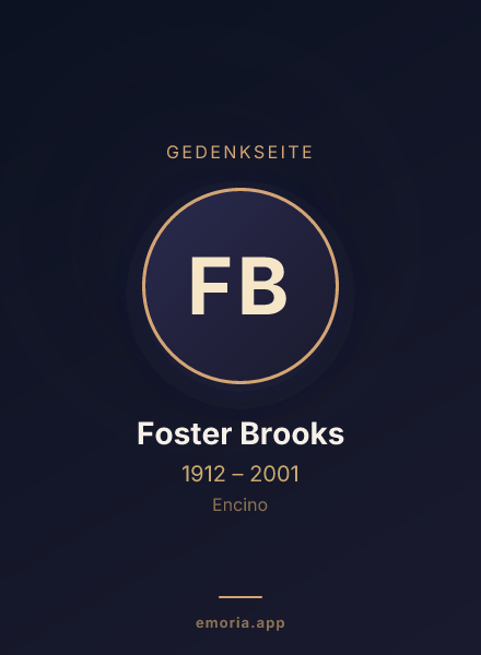 Gedenkportrait von Foster Brooks