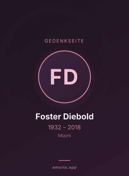 Gedenkportrait von Foster Diebold