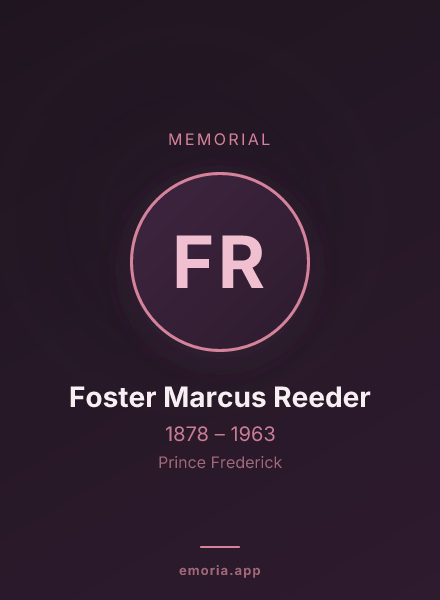 Memorial portrait of Foster Marcus Reeder
