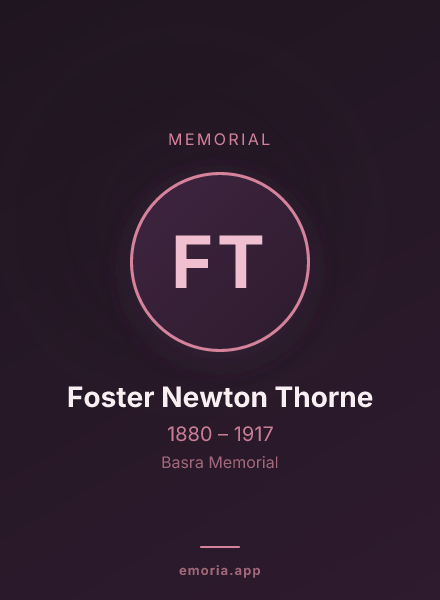 Memorial portrait of Foster Newton Thorne