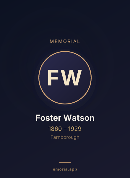 Memorial portrait of Foster Watson