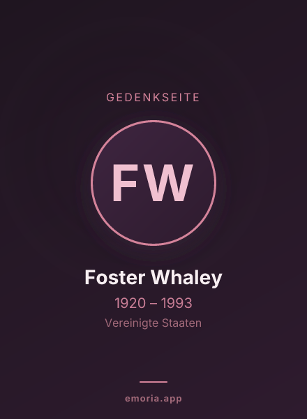 Gedenkportrait von Foster Whaley