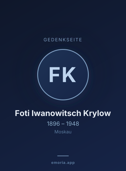 Gedenkportrait von Foti Iwanowitsch Krylow