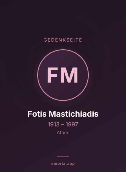 Gedenkportrait von Fotis Mastichiadis