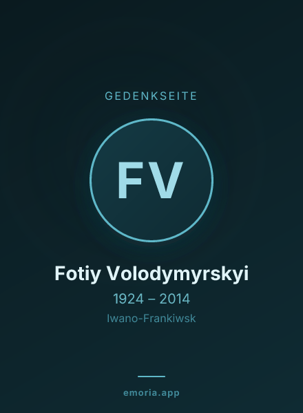 Gedenkportrait von Fotiy Volodymyrskyi