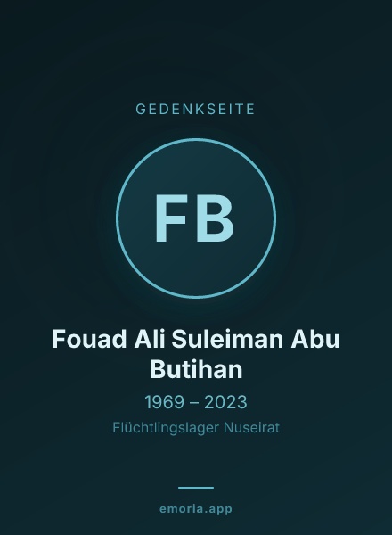 Gedenkportrait von Fouad Ali Suleiman Abu Butihan