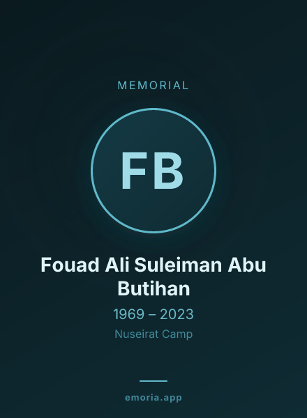 Memorial portrait of Fouad Ali Suleiman Abu Butihan