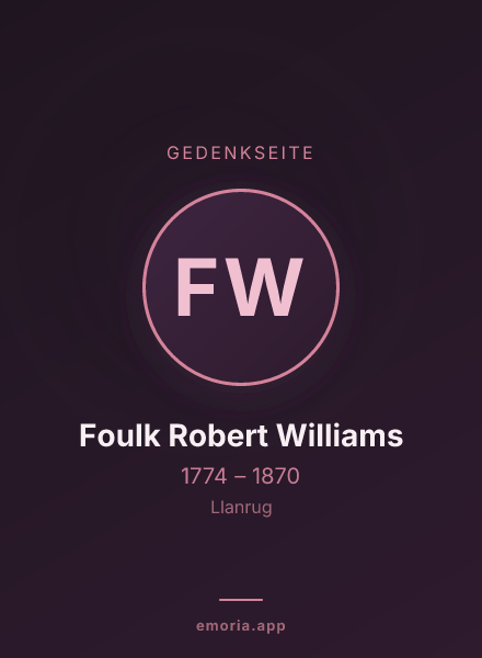 Gedenkportrait von Foulk Robert Williams