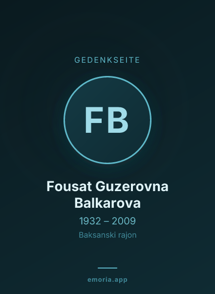 Gedenkportrait von Fousat Guzerovna Balkarova