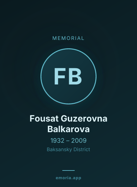 Memorial portrait of Fousat Guzerovna Balkarova