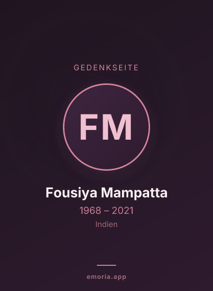 Gedenkportrait von Fousiya Mampatta