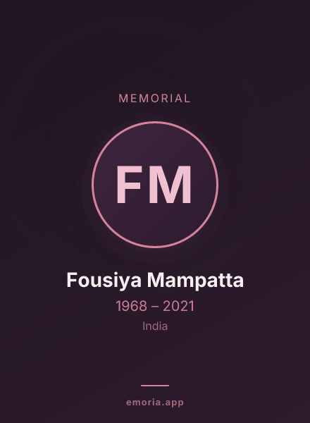 Memorial portrait of Fousiya Mampatta