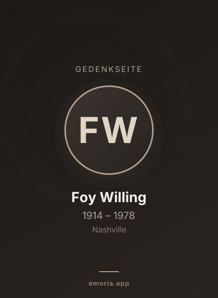 Gedenkportrait von Foy Willing