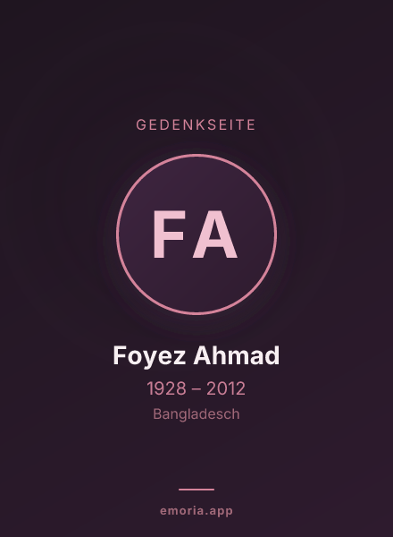 Gedenkportrait von Foyez Ahmad