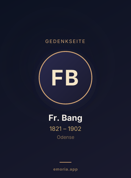 Gedenkportrait von Fr. Bang