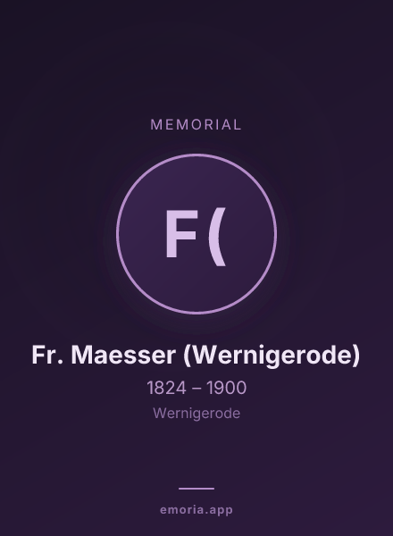 Memorial portrait of Fr. Maesser (Wernigerode)