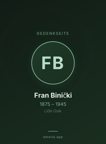 Gedenkportrait von Fran Binički