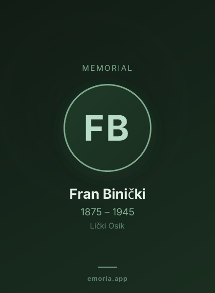 Memorial portrait of Fran Binički