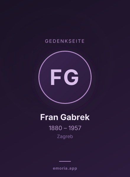 Gedenkportrait von Fran Gabrek
