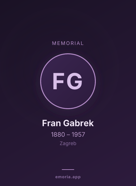 Memorial portrait of Fran Gabrek