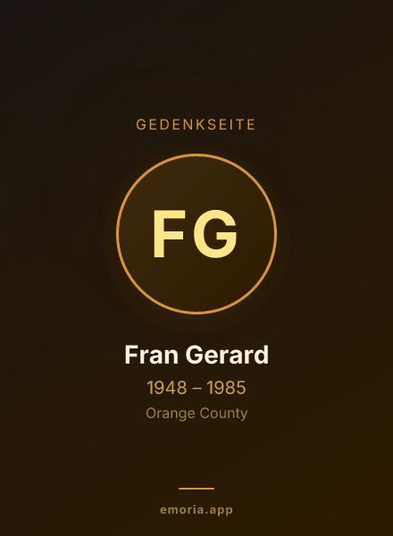 Gedenkportrait von Fran Gerard