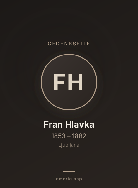 Gedenkportrait von Fran Hlavka