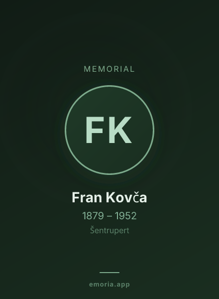 Memorial portrait of Fran Kovča