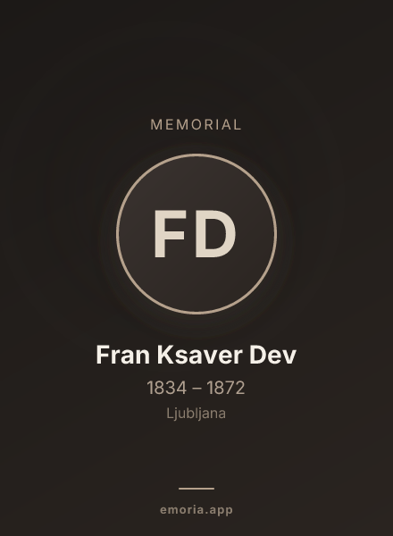 Memorial portrait of Fran Ksaver Dev