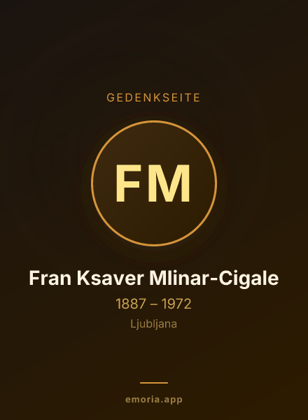 Gedenkportrait von Fran Ksaver Mlinar-Cigale