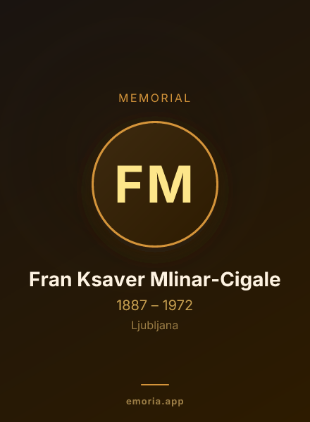 Memorial portrait of Fran Ksaver Mlinar-Cigale