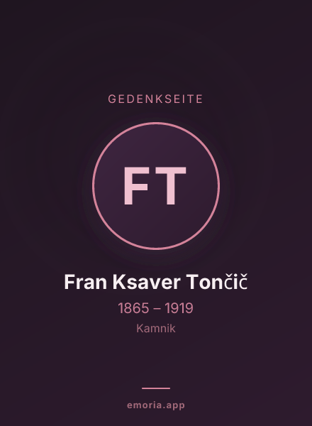 Gedenkportrait von Fran Ksaver Tončič