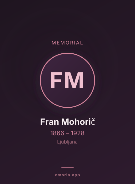 Memorial portrait of Fran Mohorič