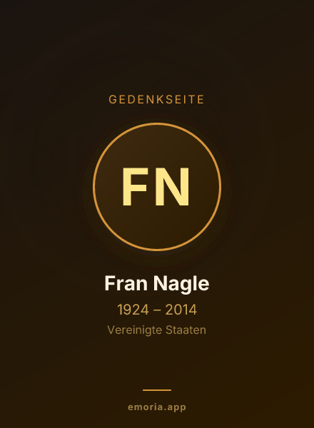Gedenkportrait von Fran Nagle