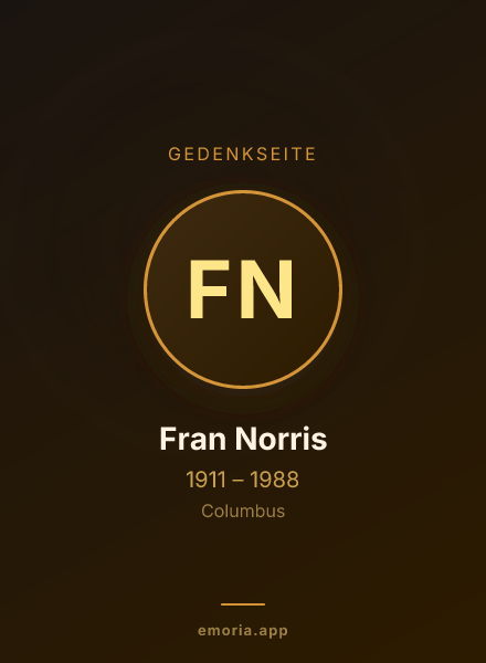 Gedenkportrait von Fran Norris