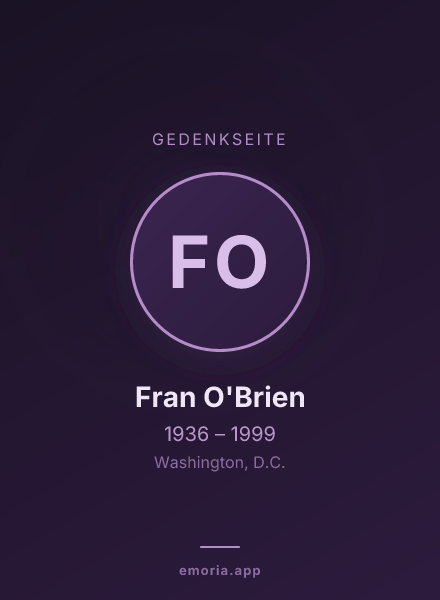 Gedenkportrait von Fran O'Brien