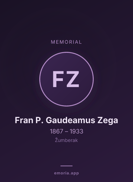 Memorial portrait of Fran P. Gaudeamus Zega