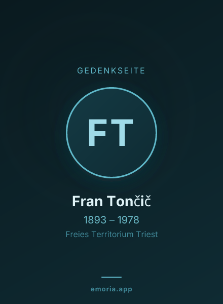 Gedenkportrait von Fran Tončič
