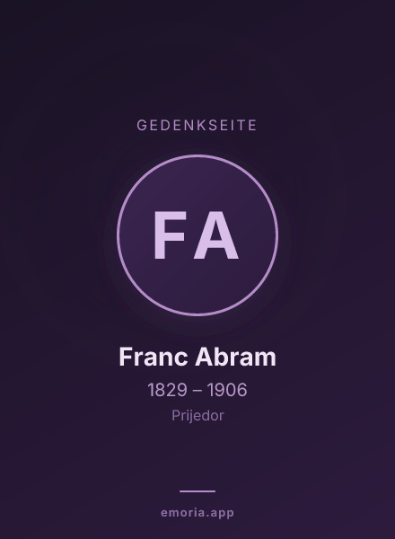 Gedenkportrait von Franc Abram