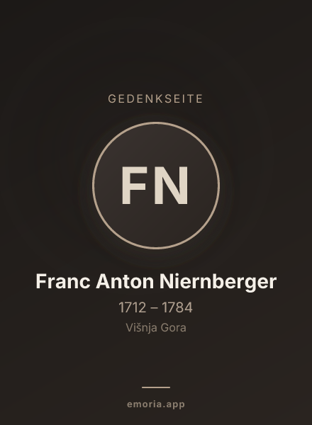 Gedenkportrait von Franc Anton Niernberger