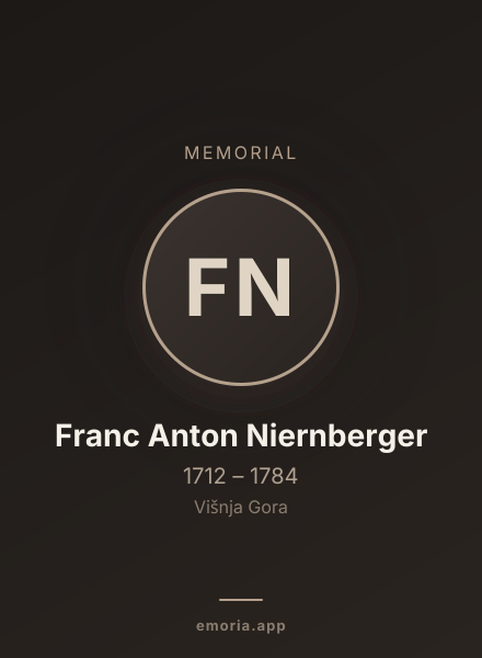 Memorial portrait of Franc Anton Niernberger