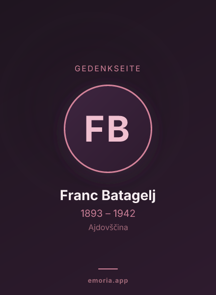 Gedenkportrait von Franc Batagelj