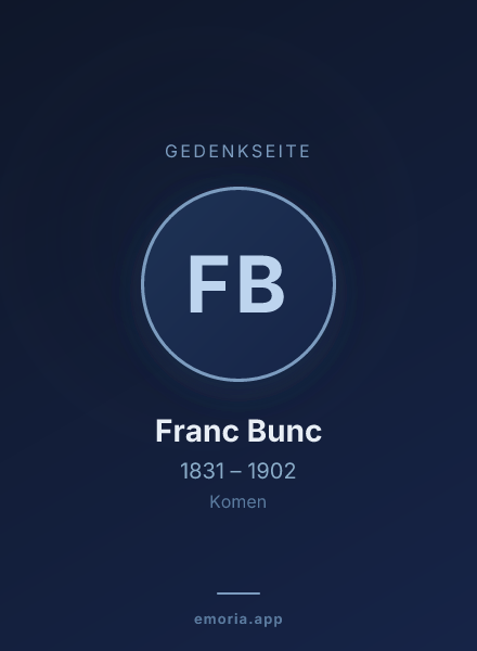 Gedenkportrait von Franc Bunc
